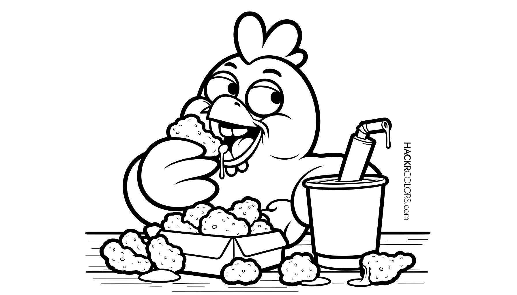 Happy Chicken With Nuggets Free Unique Printable Coloring Pages For Kids Happy Chicken With Nuggets Free Unique Printable Coloring Pages For Kids