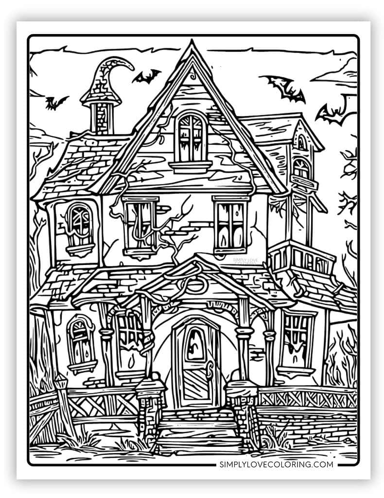 Haunted House Coloring Pages Free PDF Printables Simply Love Coloring Haunted House Coloring Pages Free PDF Printables Simply Love Coloring