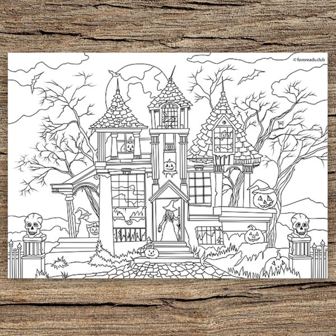 haunted house color pages haunted house color pages