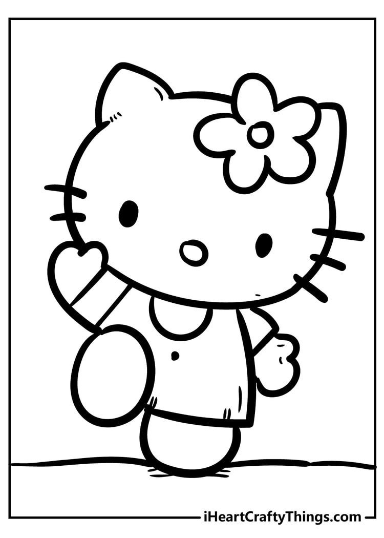 hello kitty colouring pages printable