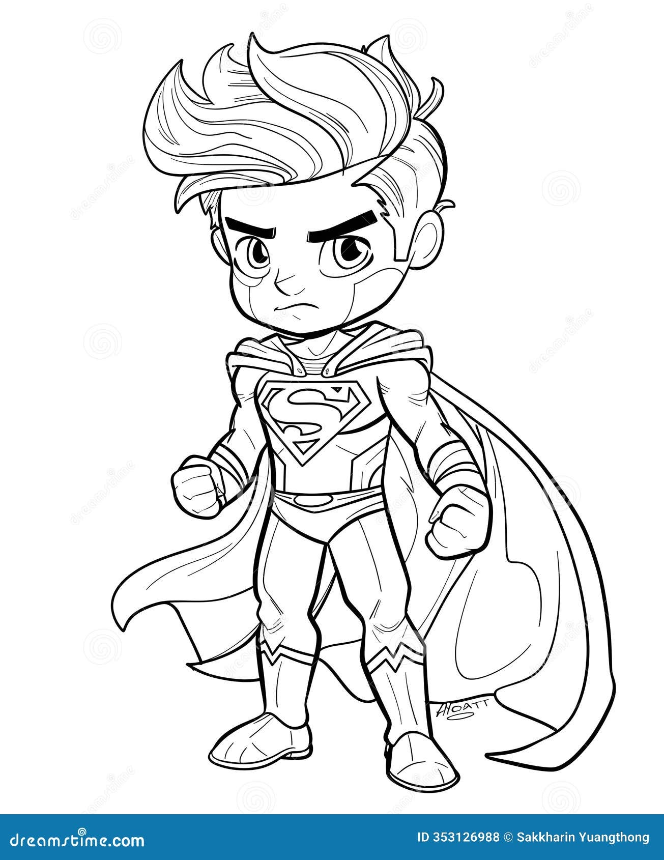 Heroic Coloring Page For Kids Stock Illustration Illustration Of Creative Hobbies 353126988