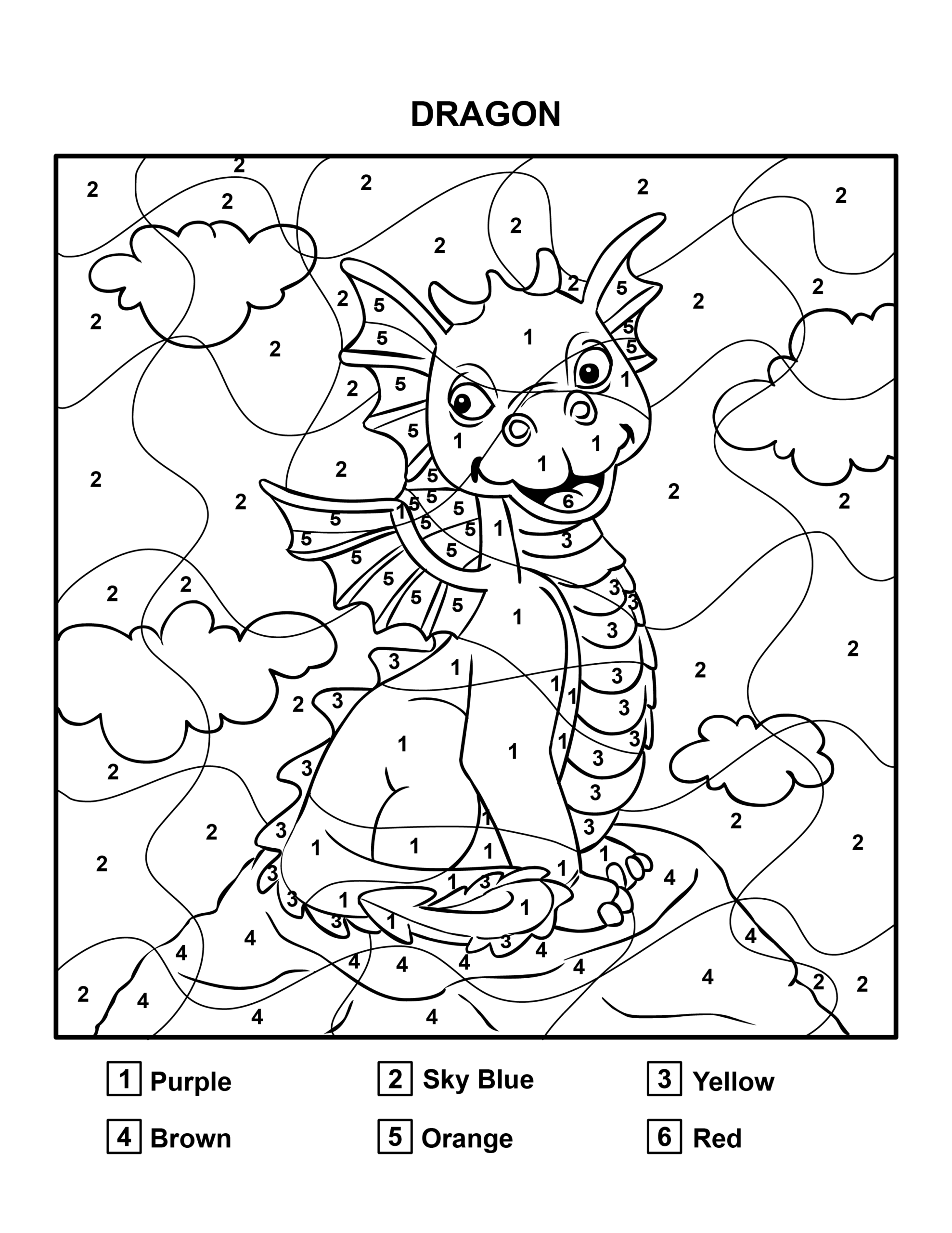 color by number printable pages