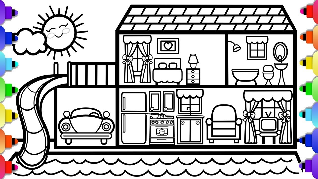 coloring pages a house coloring pages a house