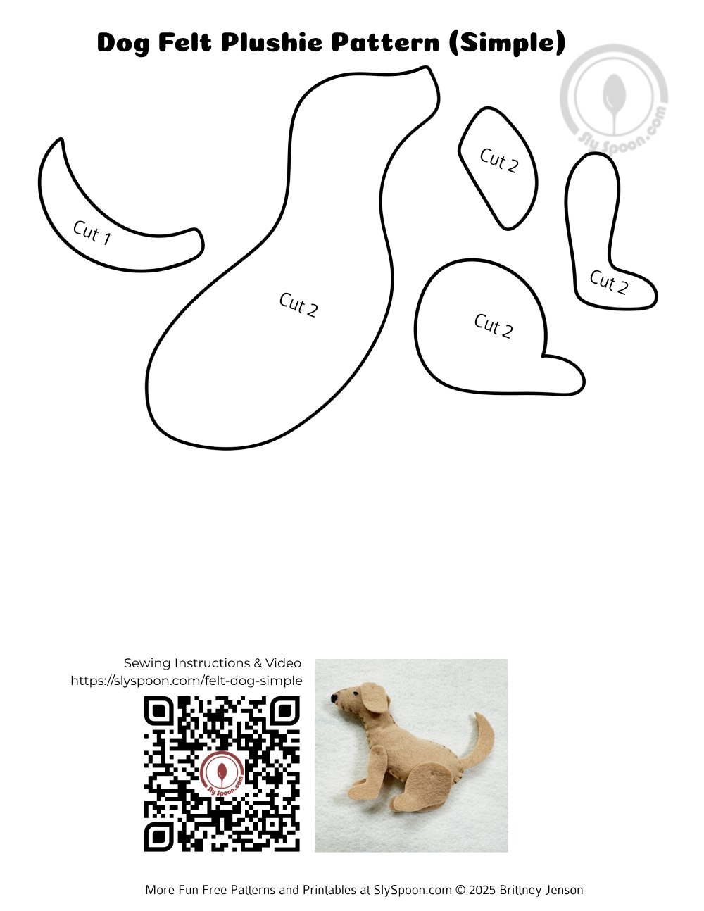 How To Hand Sew A Simple Felt Puppy Dog Free Printable Pattern Great For Beginners And Kids Sly Spoon How To Hand Sew A Simple Felt Puppy Dog Free Printable Pattern Great For Beginners And Kids Sly Spoon