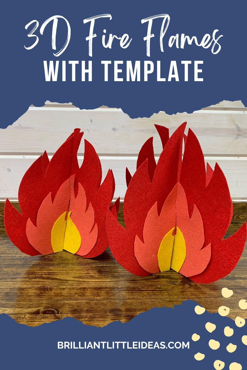 How To Make 3D Fire Flames With Printable Template Brilliant Little Ideas 