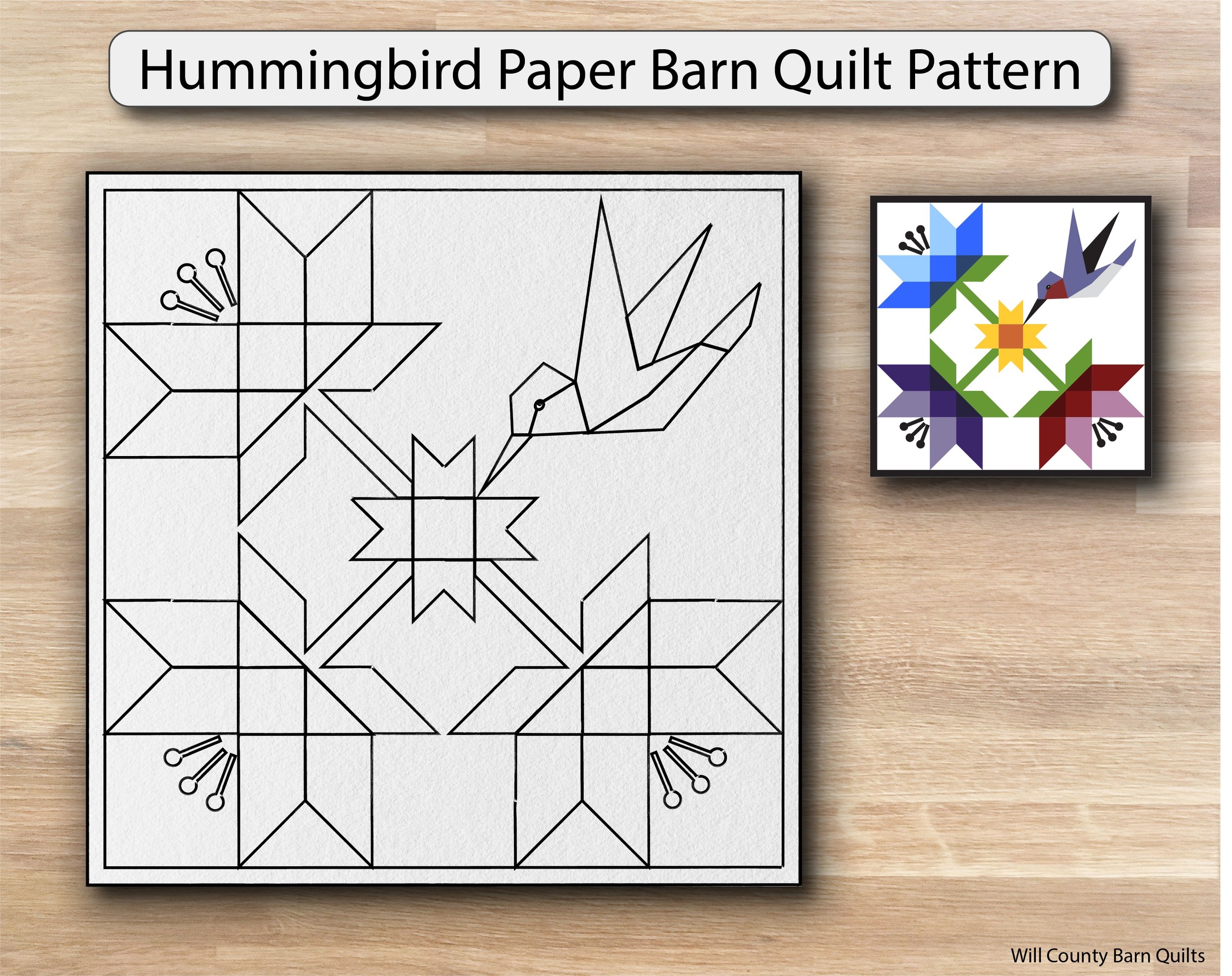 Hummingbird Paper Barn Quilt Pattern Will County Barn Quilt Trail Hummingbird Paper Barn Quilt Pattern Will County Barn Quilt Trail