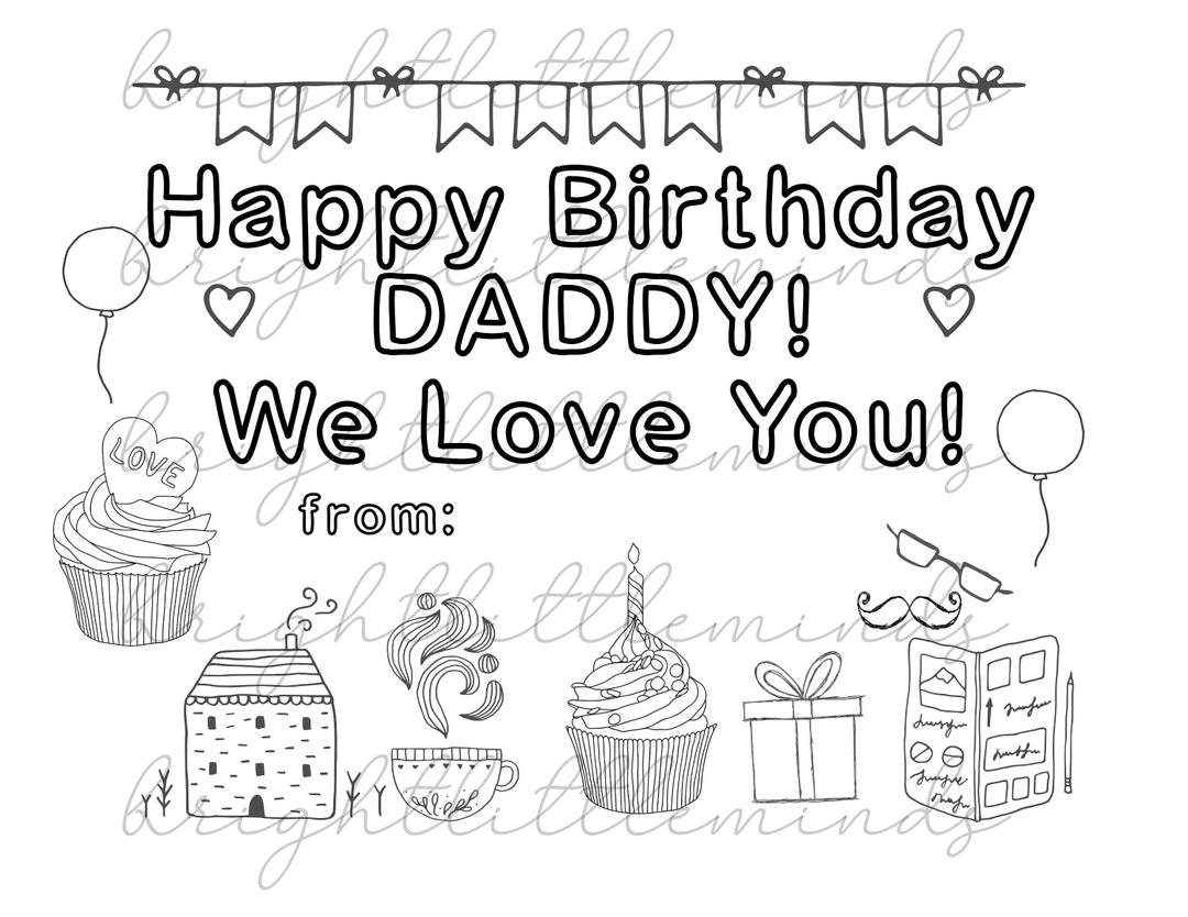 coloring pages happy birthday dad coloring pages happy birthday dad