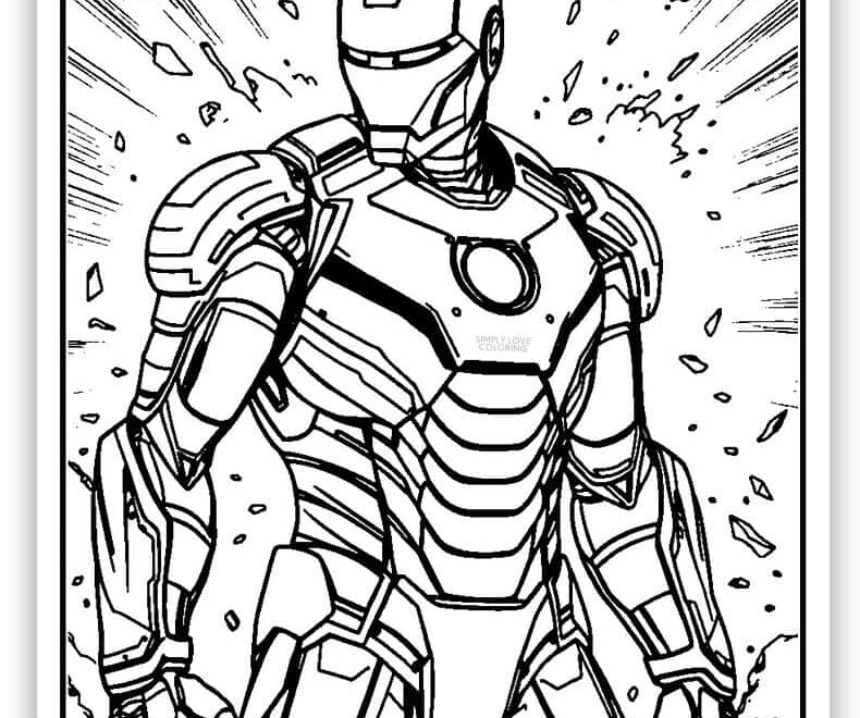 Iron Man Coloring Pages Free PDF Printables Simply Love Coloring