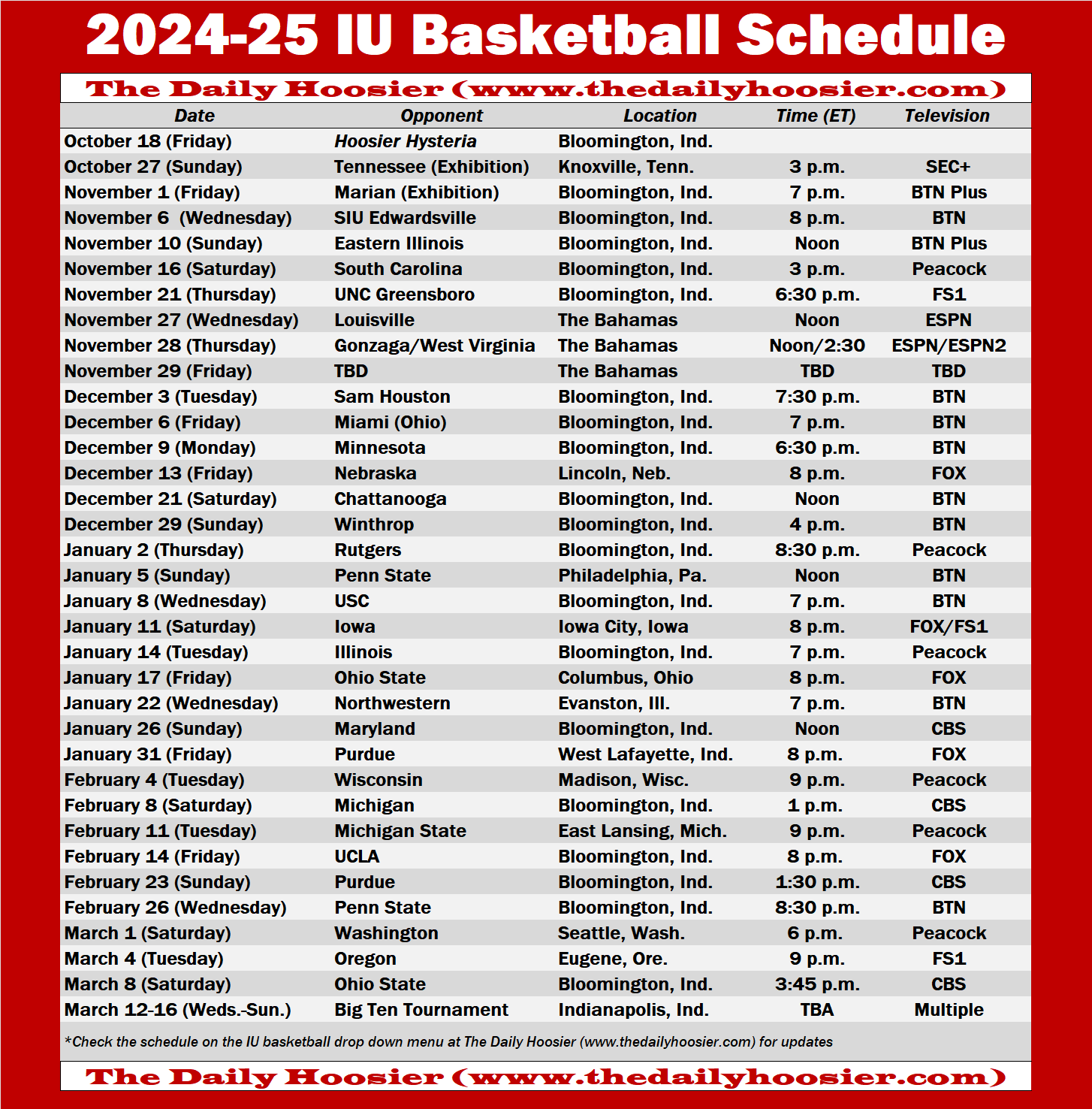IU Basketball 2024 25 Schedule Page The Daily Hoosier IU Basketball 2024 25 Schedule Page The Daily Hoosier