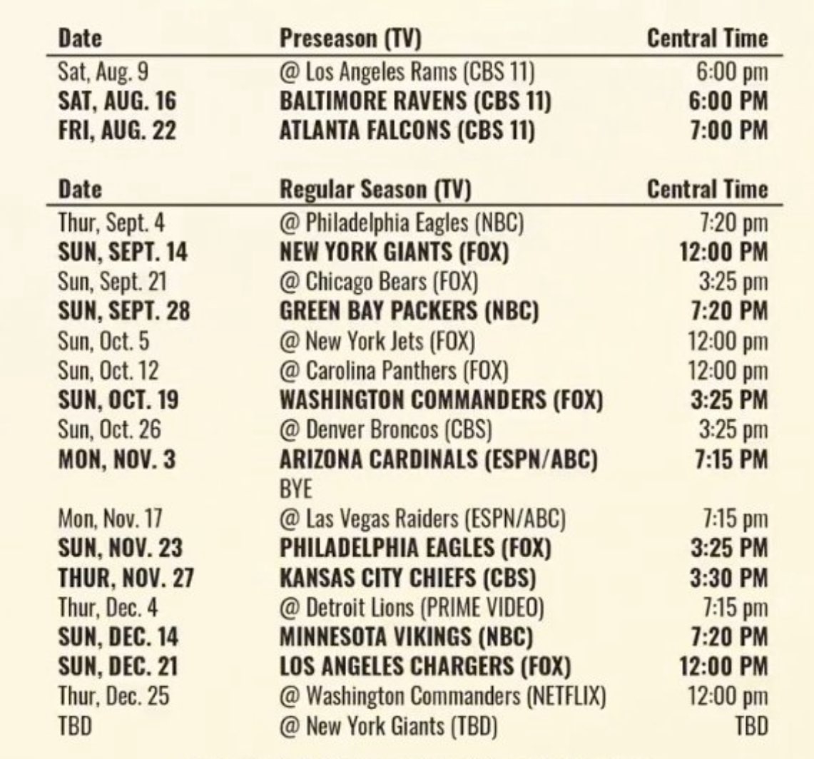 printable dallas cowboys football schedule