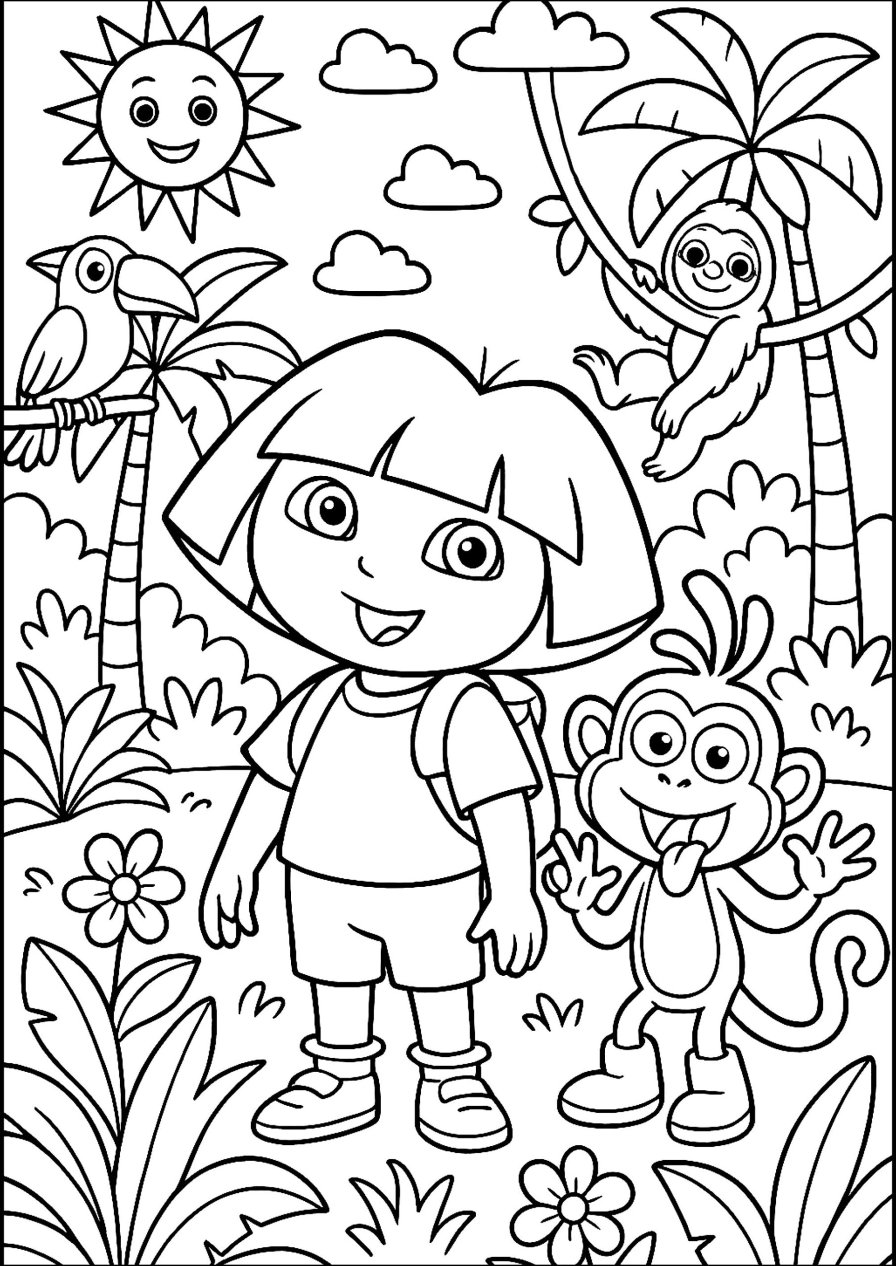 dora the explorer coloring pages