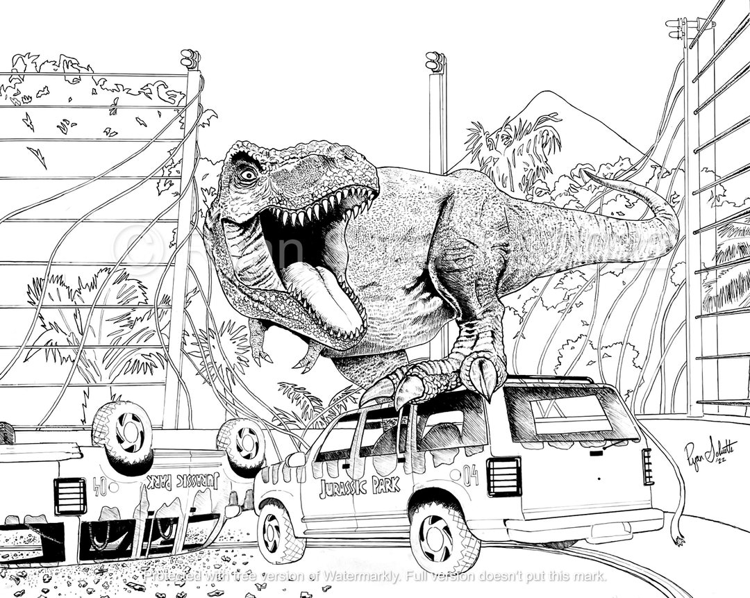 Jurassic Park T rex Ryan Schuette Jurassic World Coloring Printable Adult Coloring Page Instant Download Grayscale Illustration Etsy Jurassic Park T rex Ryan Schuette Jurassic World Coloring Printable Adult Coloring Page Instant Download Grayscale Illustration Etsy