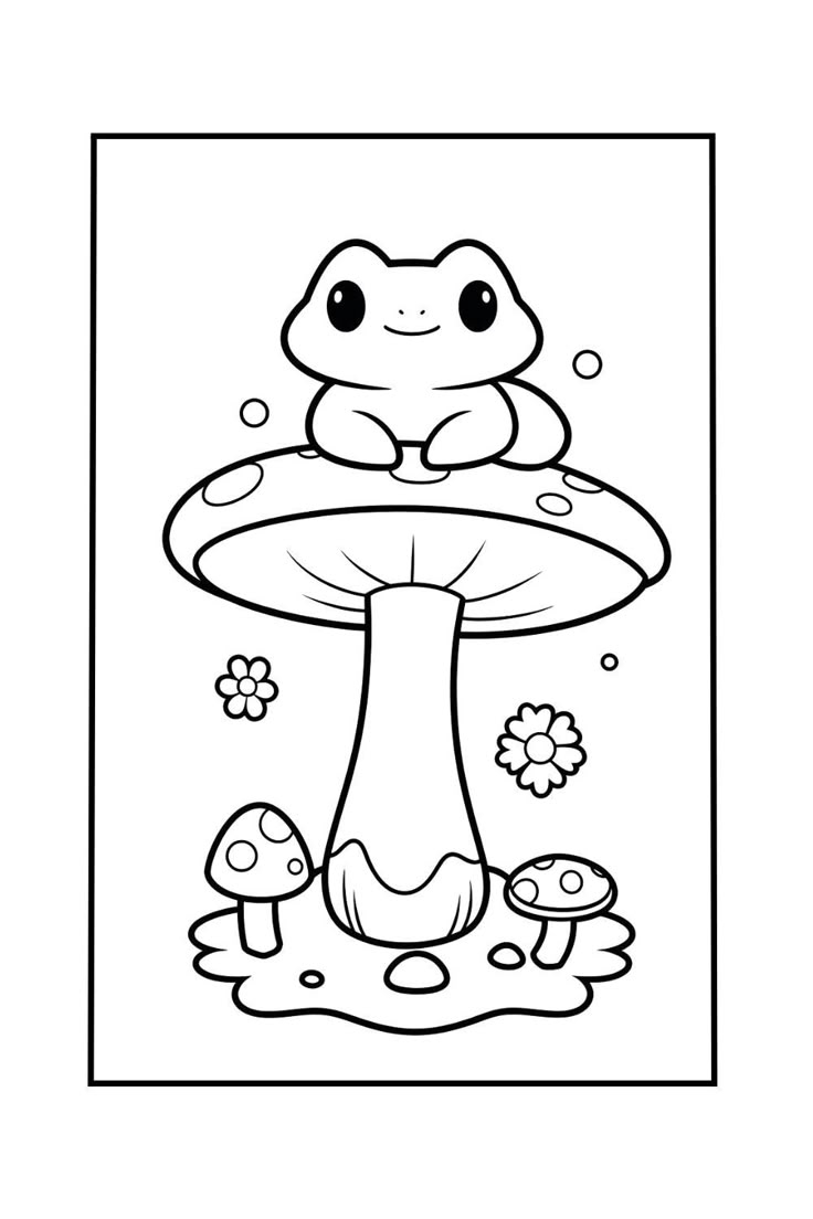 Kawaii Mushroom Coloring Page 11 Cute Coloring Sheets