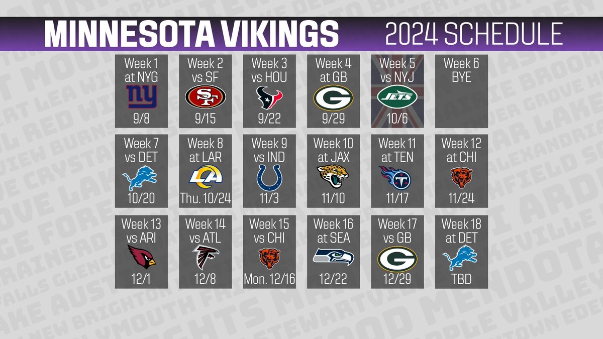 mn vikings schedule printable mn vikings schedule printable