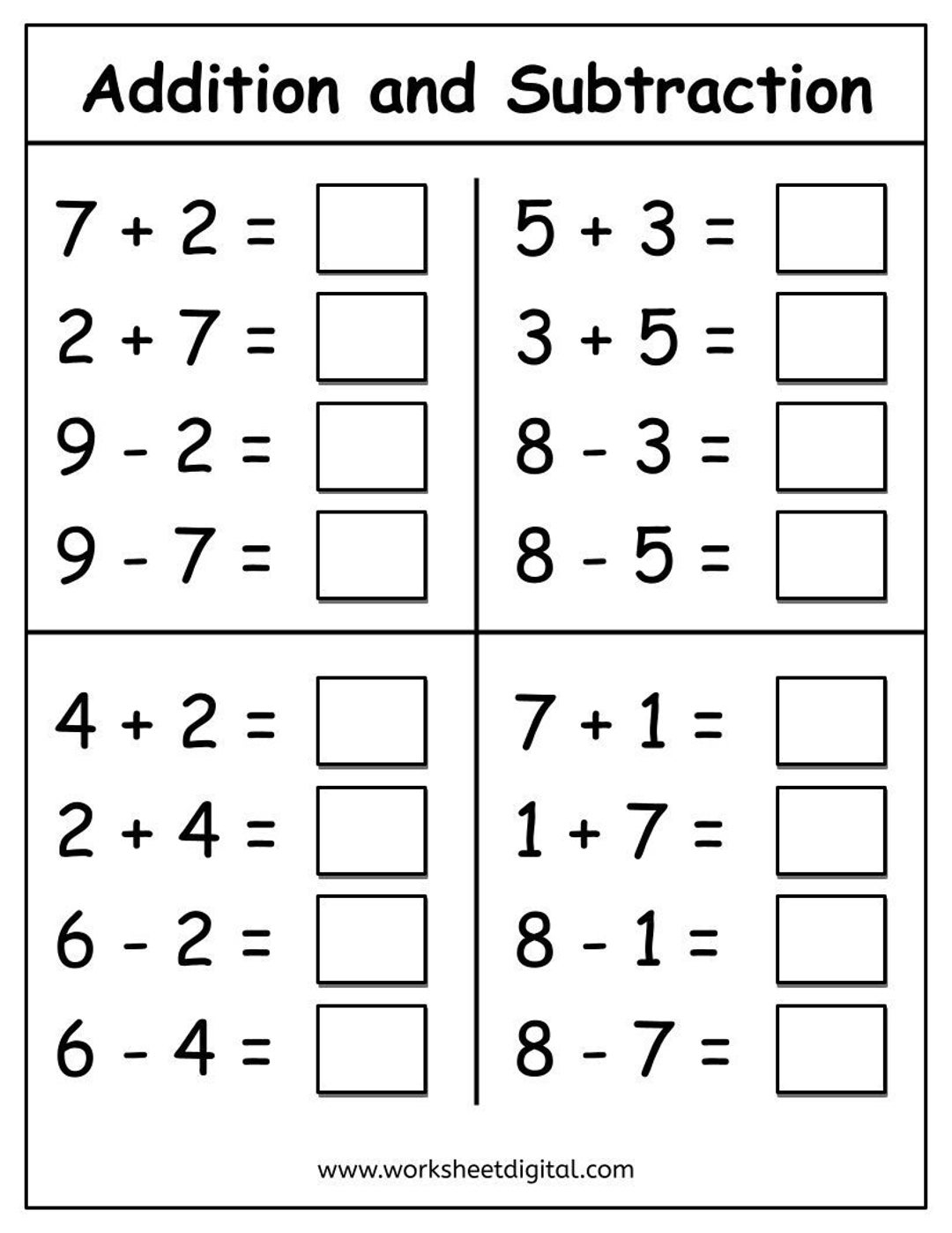 Kindergarten Addition Worksheets Grade 1 Math Worksheets Number Fact Family Addition Printable Adding Numbers Mathematics Worksheet Etsy Sweden