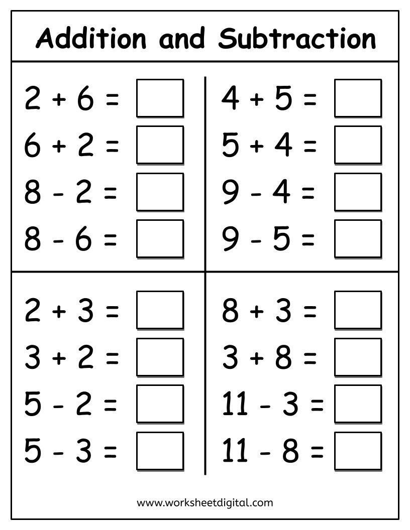 Kindergarten Addition Worksheets Grade 1 Math Worksheets Number Fact Family Addition Printable Adding Numbers Mathematics Worksheet Etsy Sweden