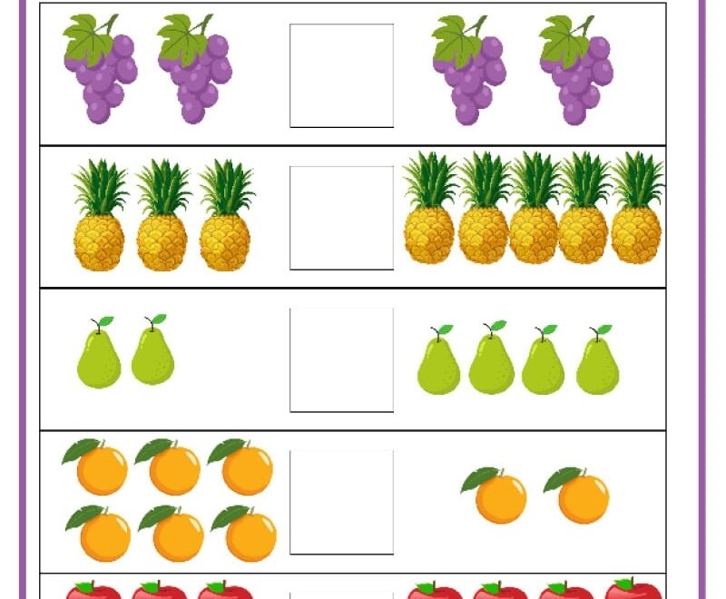 Kindergarten Comparing Numbers Worksheets