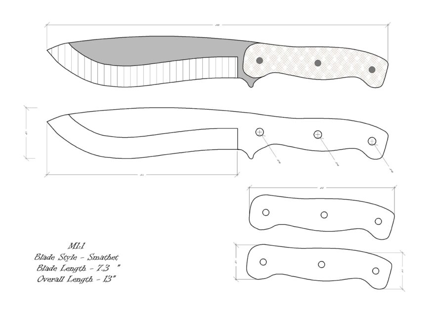 Knife Drawing knife Sketch knife Templates Printable custom Knife Knife Plans Knife Design knife Shape Etsy