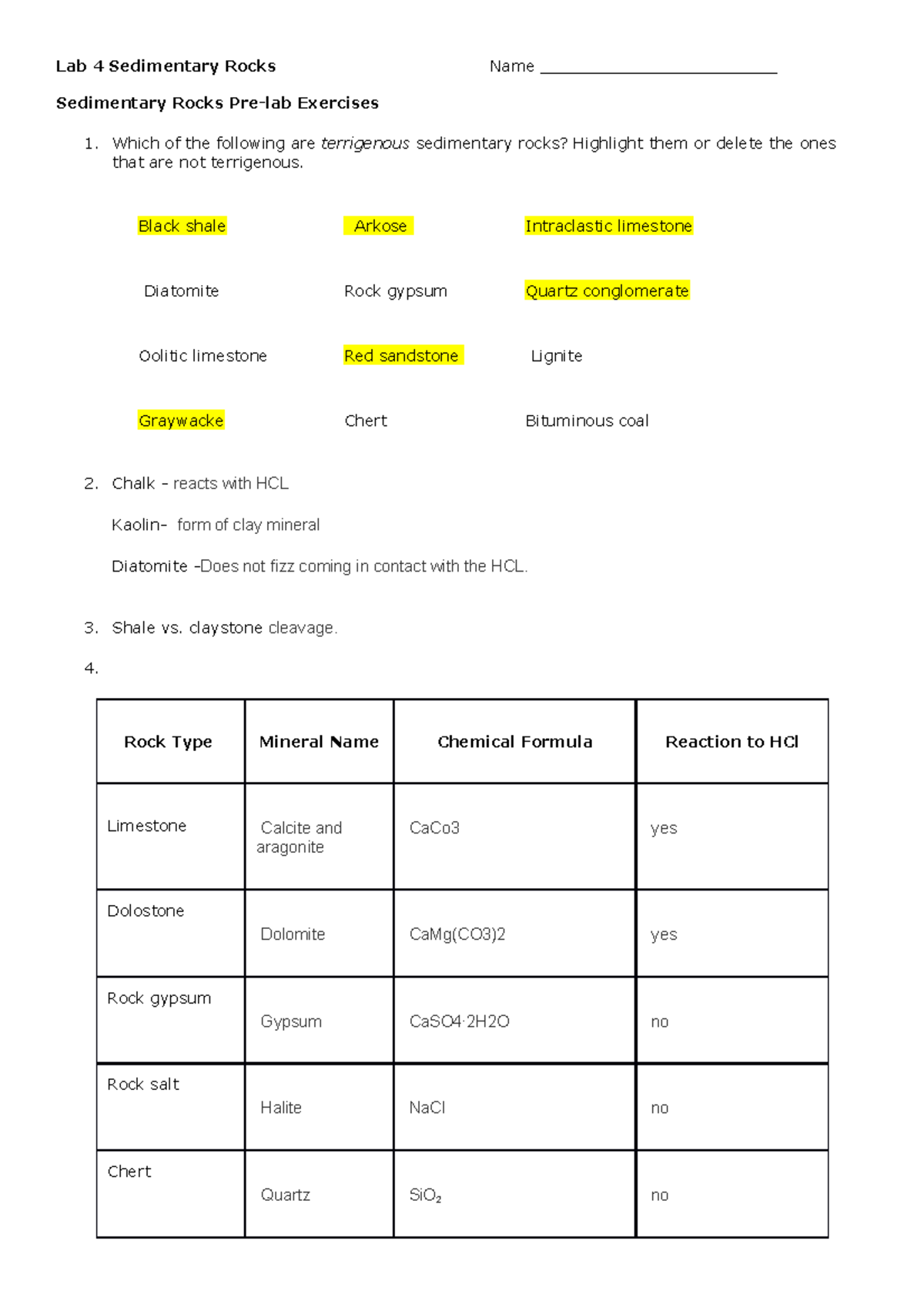 geotour worksheet f sedimentary rocks geotour worksheet f sedimentary rocks