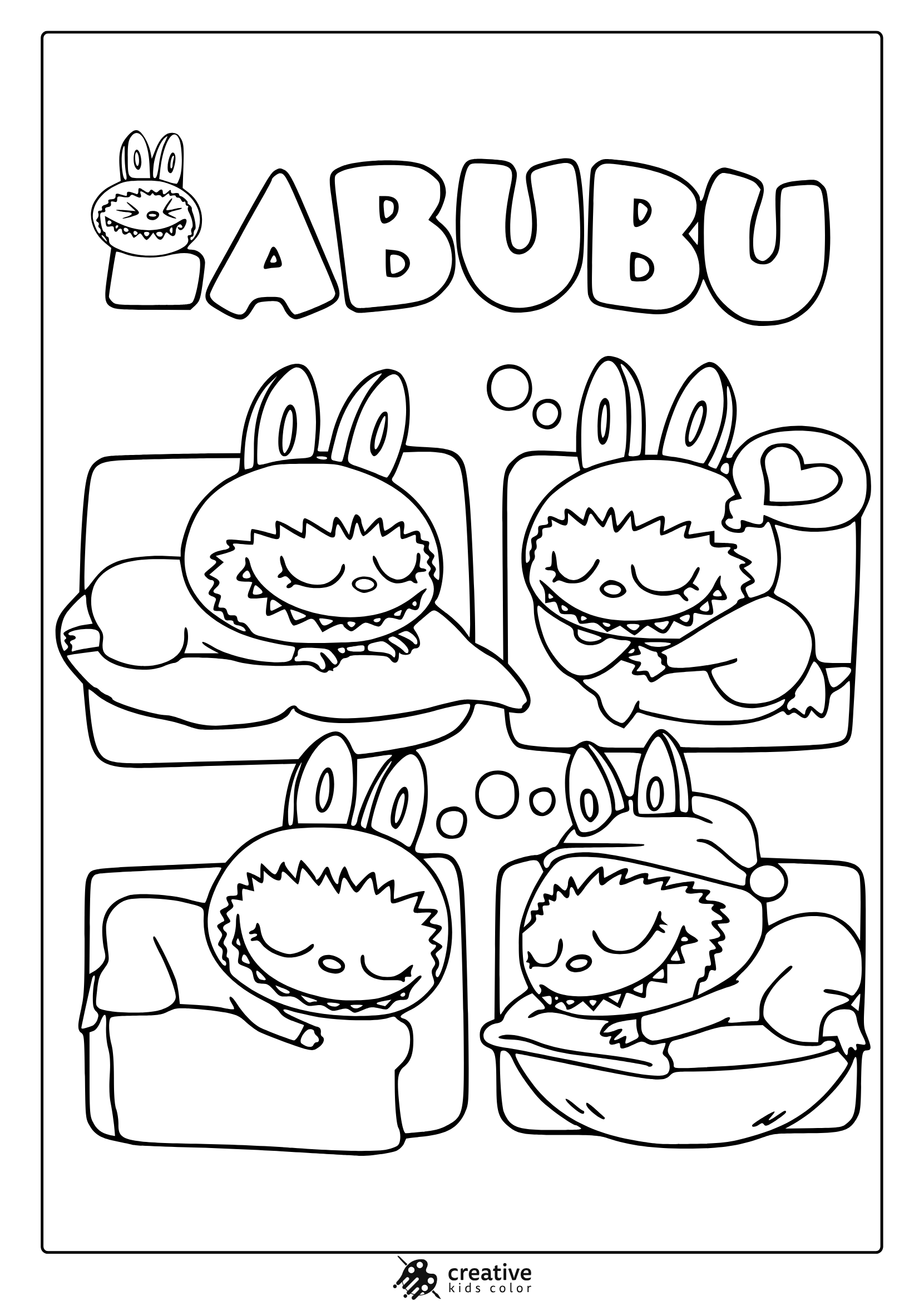 Labubu Coloring Pages Free Printable PDF  Labubu Coloring Pages Free Printable PDF