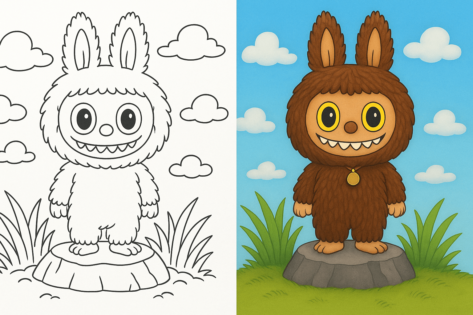 Labubu Coloring Pages Free Printable PDF  Labubu Coloring Pages Free Printable PDF