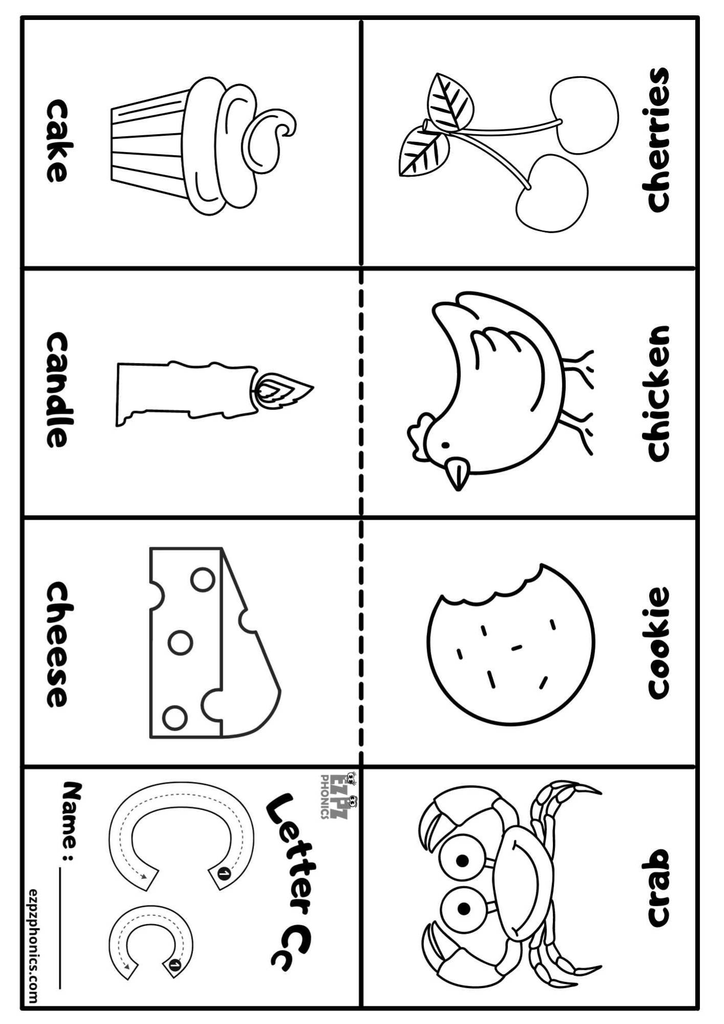 letter c coloring worksheets