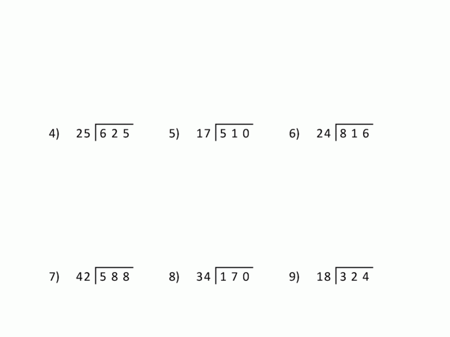 Long Division Worksheets For 5th Grade