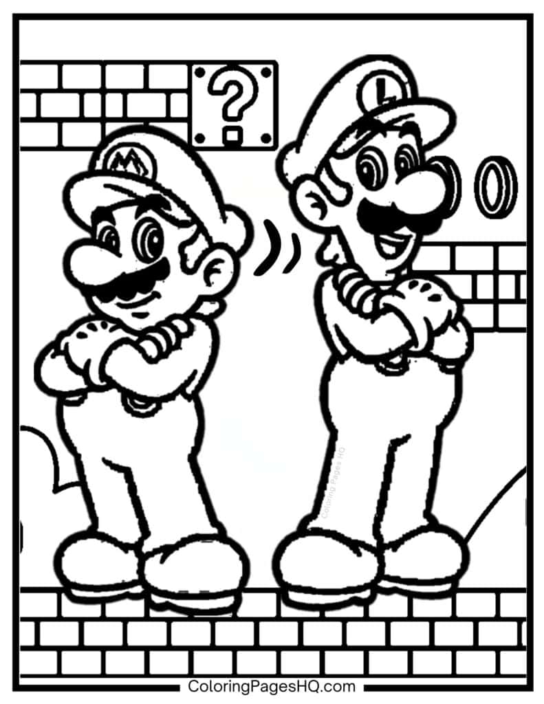 mario and luigi coloring pages