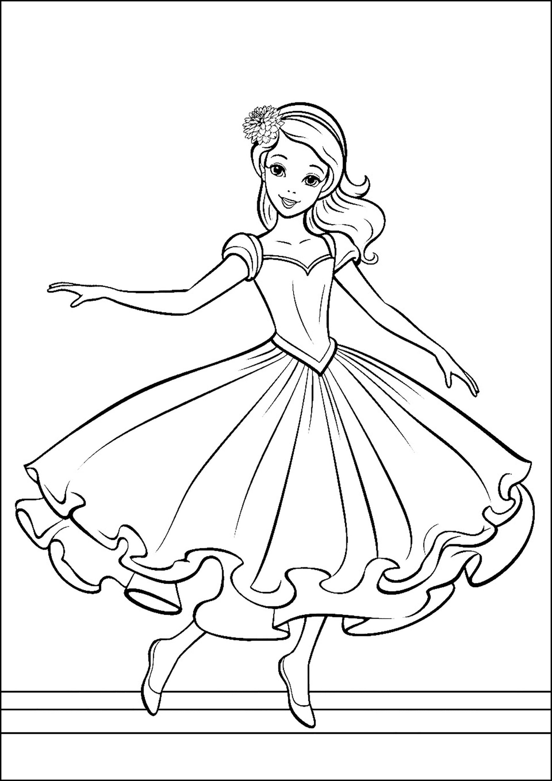 Magnificent Ballerina Dancer In A Large Dress Ballerinas Coloring Pages Magnificent Ballerina Dancer In A Large Dress Ballerinas Coloring Pages
