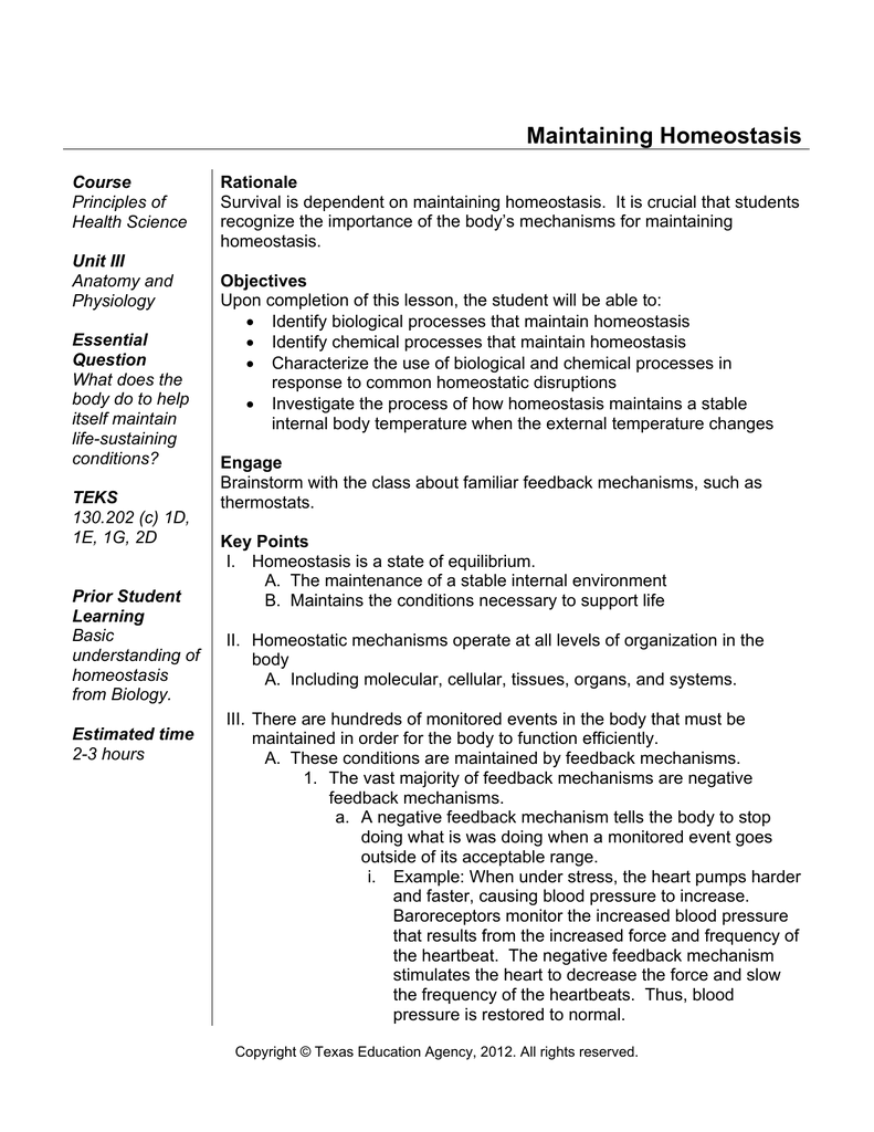 homeostasis worksheet recognize normal parameters