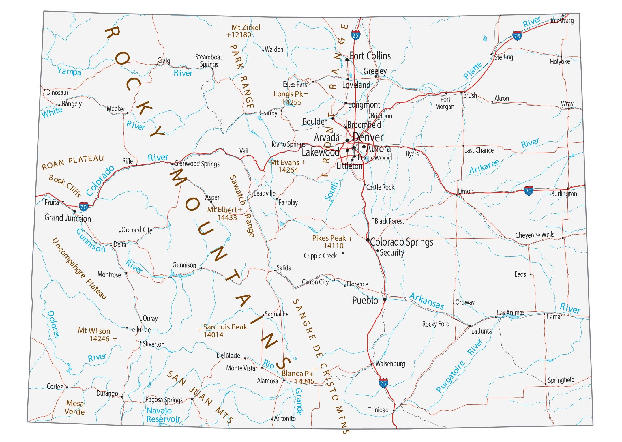 Map Of Colorado Cities And Roads GIS Geography