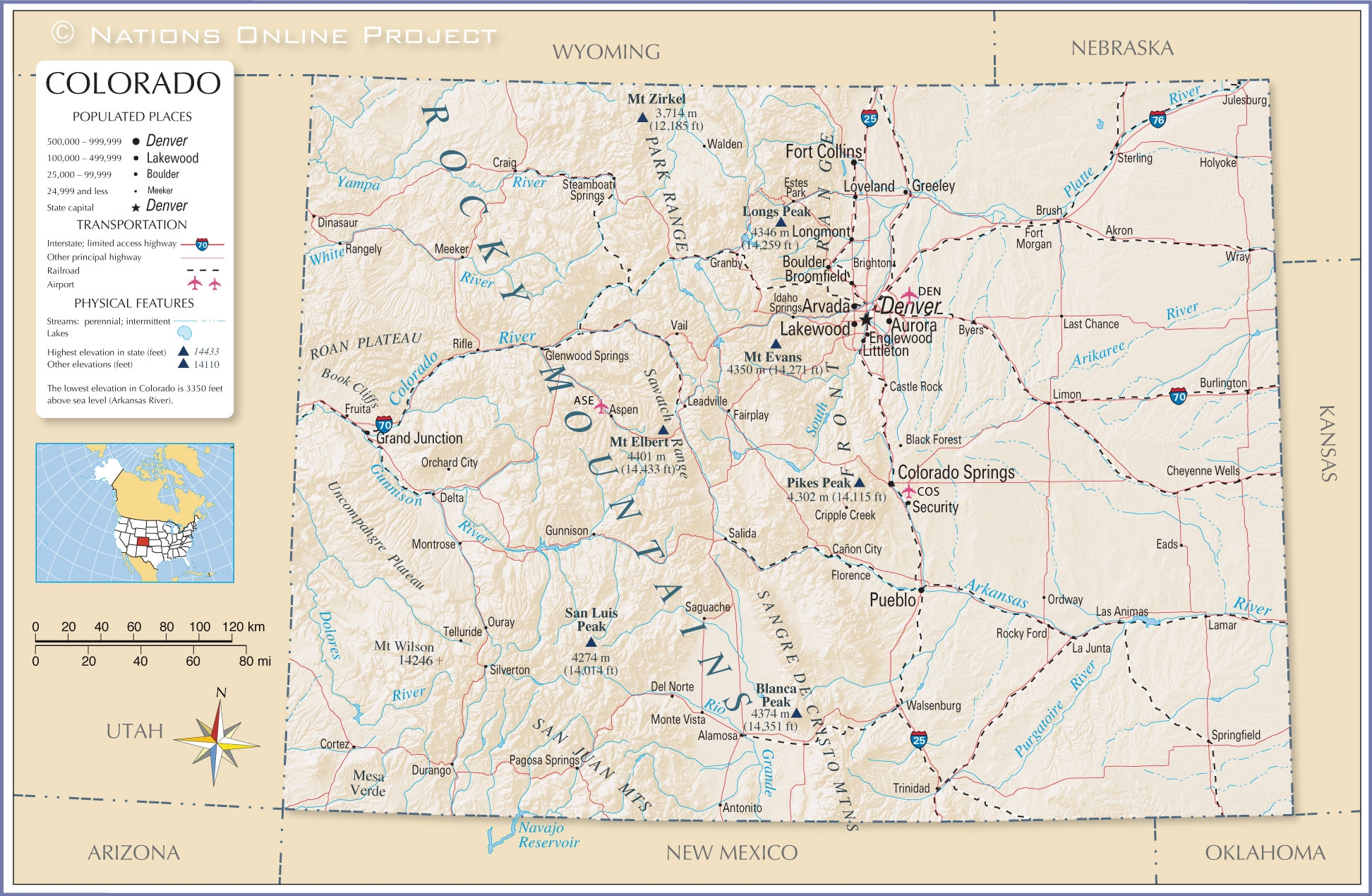 printable map of colorado