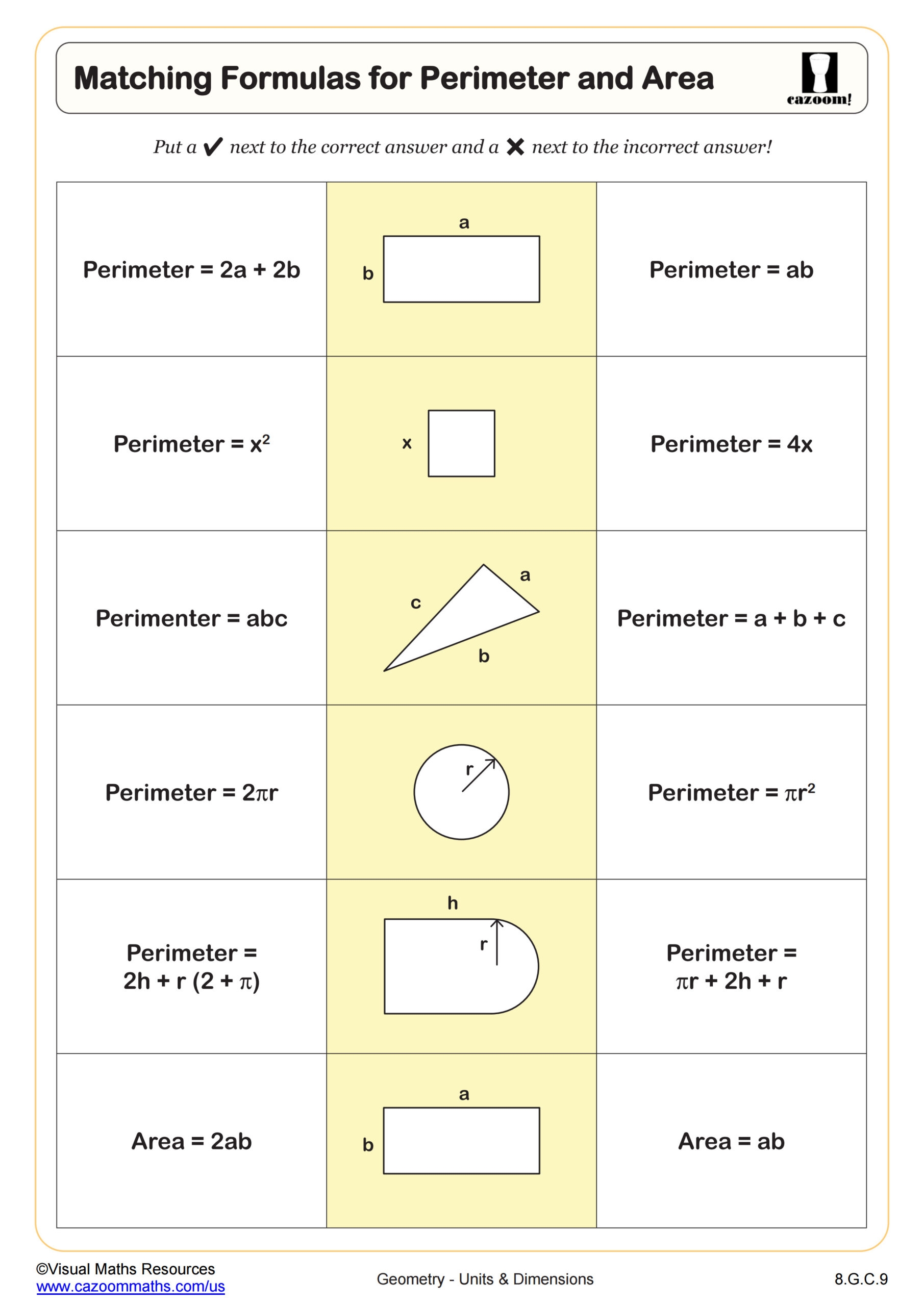 perimeter and area worksheets