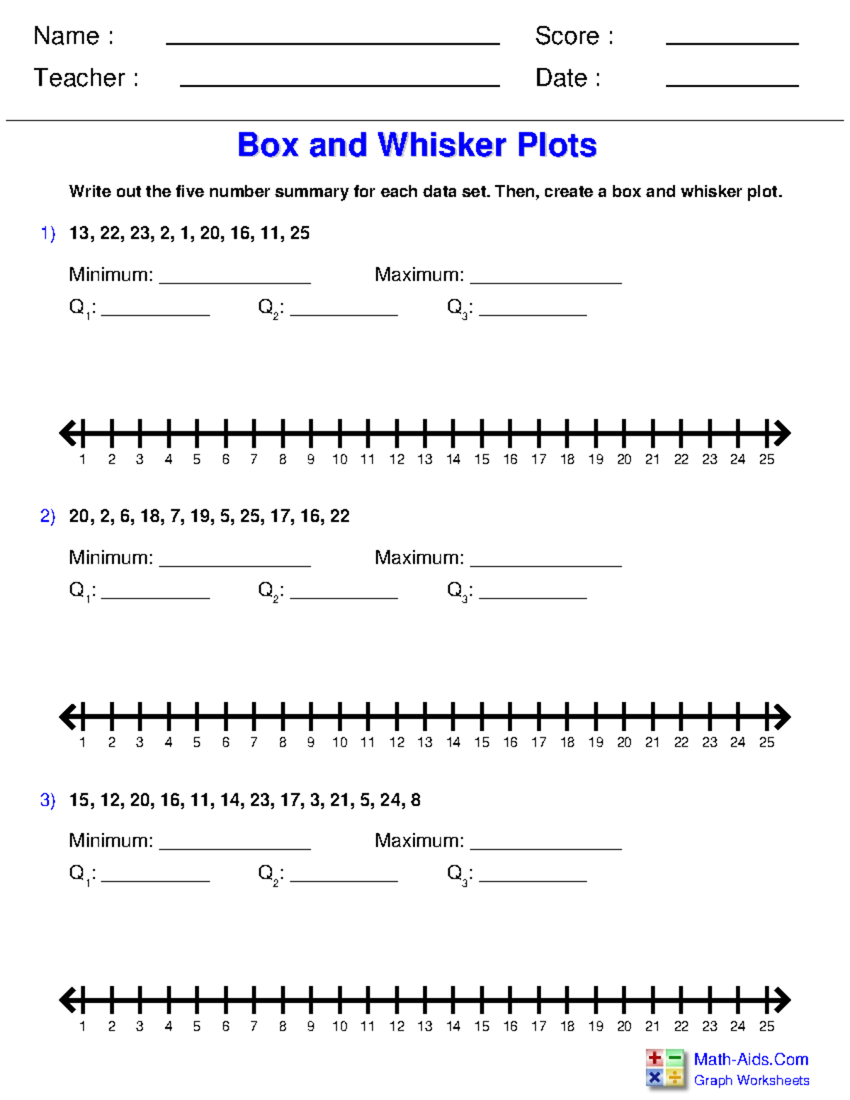 box and whisker plot worksheet box and whisker plot worksheet