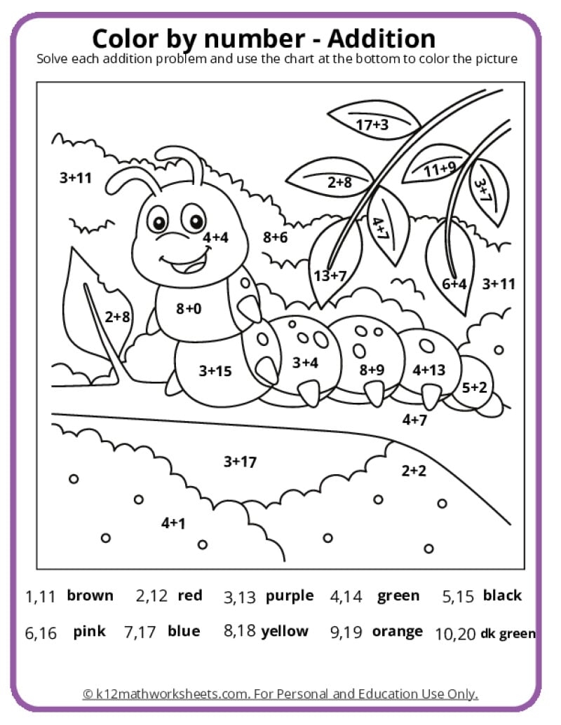 color by number printable pdf