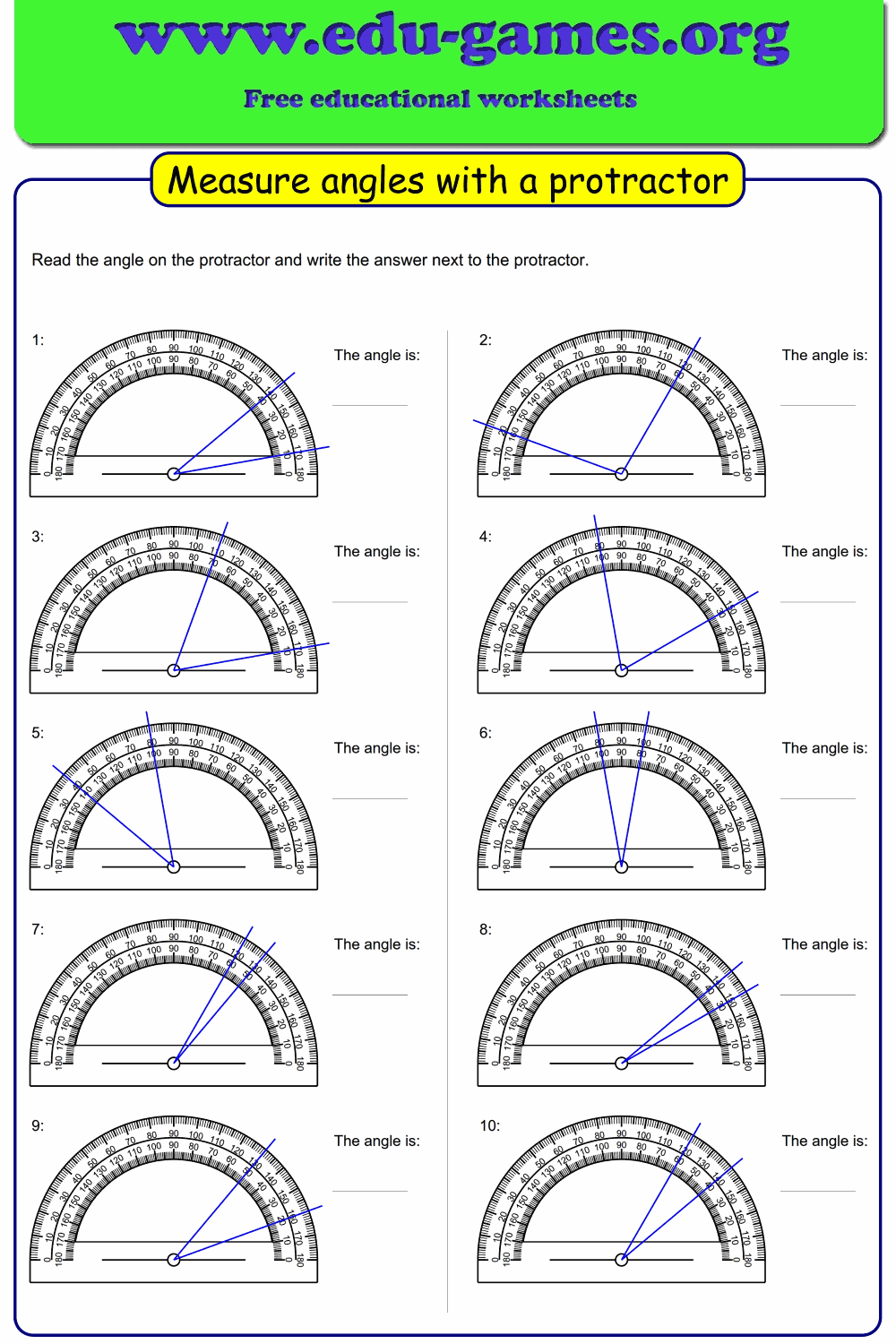 Measure Angles Without Protractor Measure Angles Without Protractor