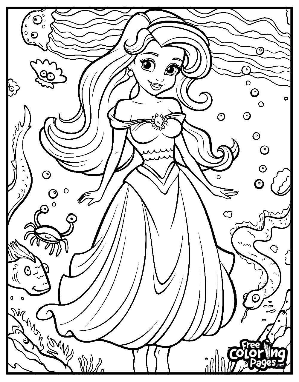 Mermaid Coloring Pages Ariel Coloring Pages FreeColoringPages