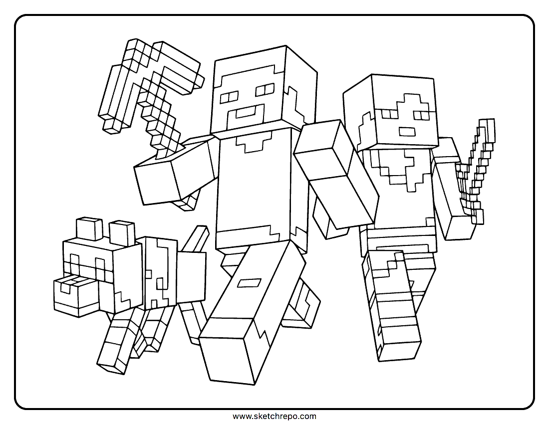 Minecraft Coloring Page Sketch Repo Minecraft Coloring Page Sketch Repo