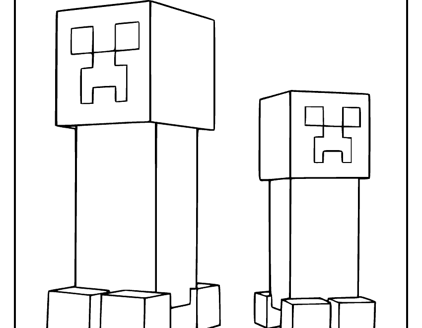 Minecraft Creeper Coloring Page Sketch Repo