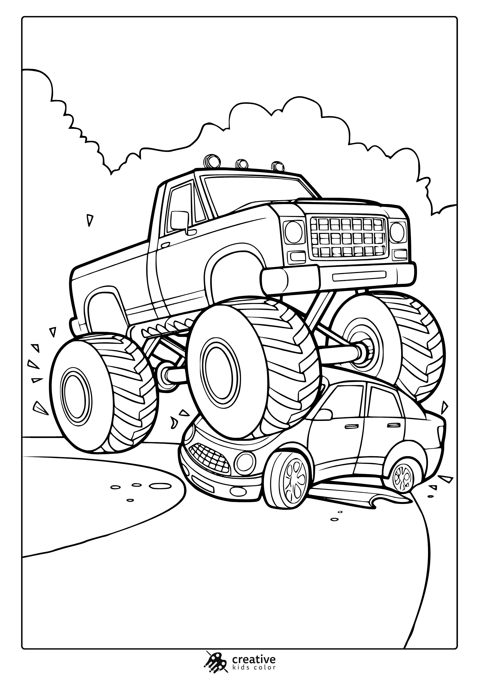 printable coloring pages monster trucks