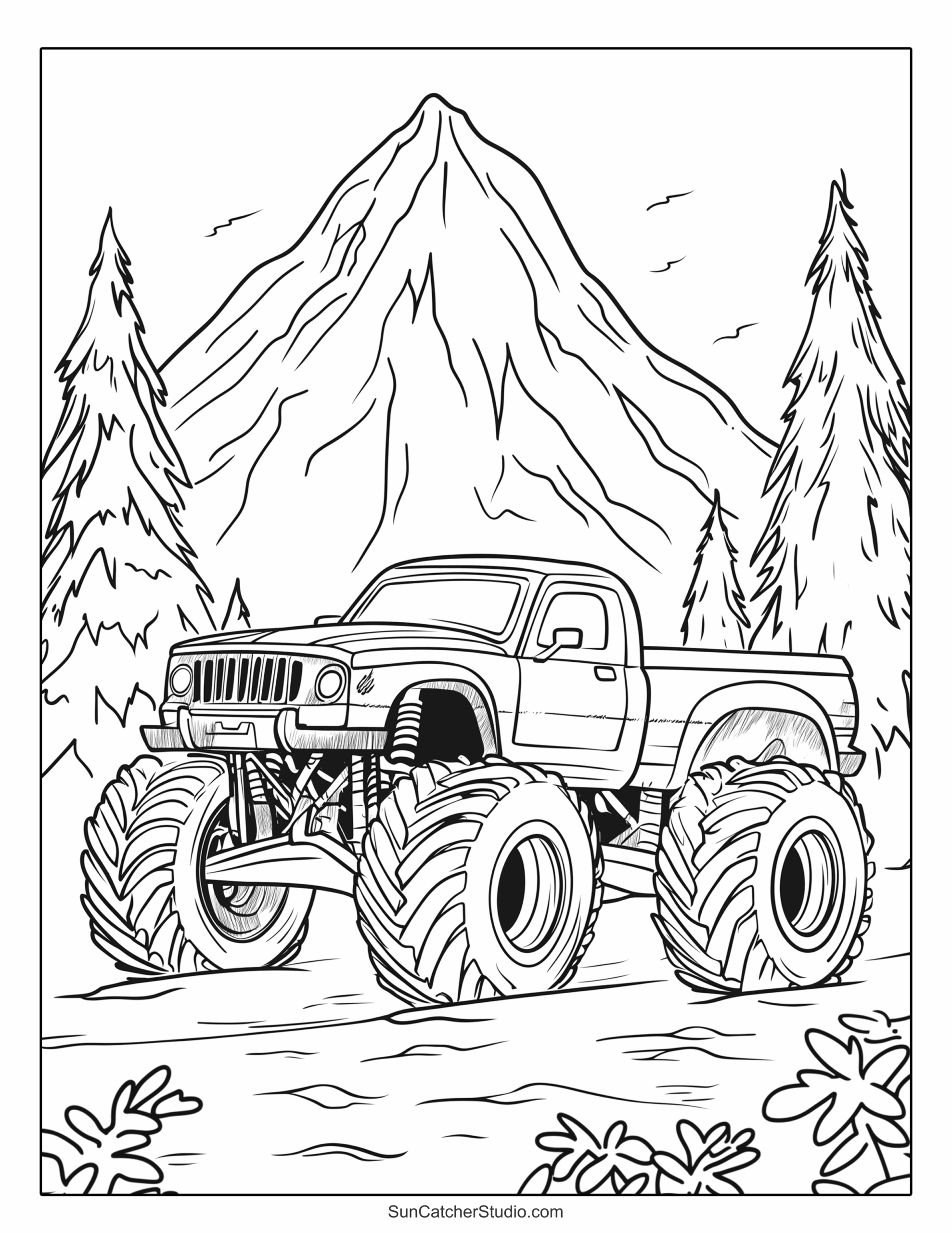 Monster Truck Coloring Pages And Coloring Sheets Free Printables Monograms Design Tools Patterns DIY Projects
