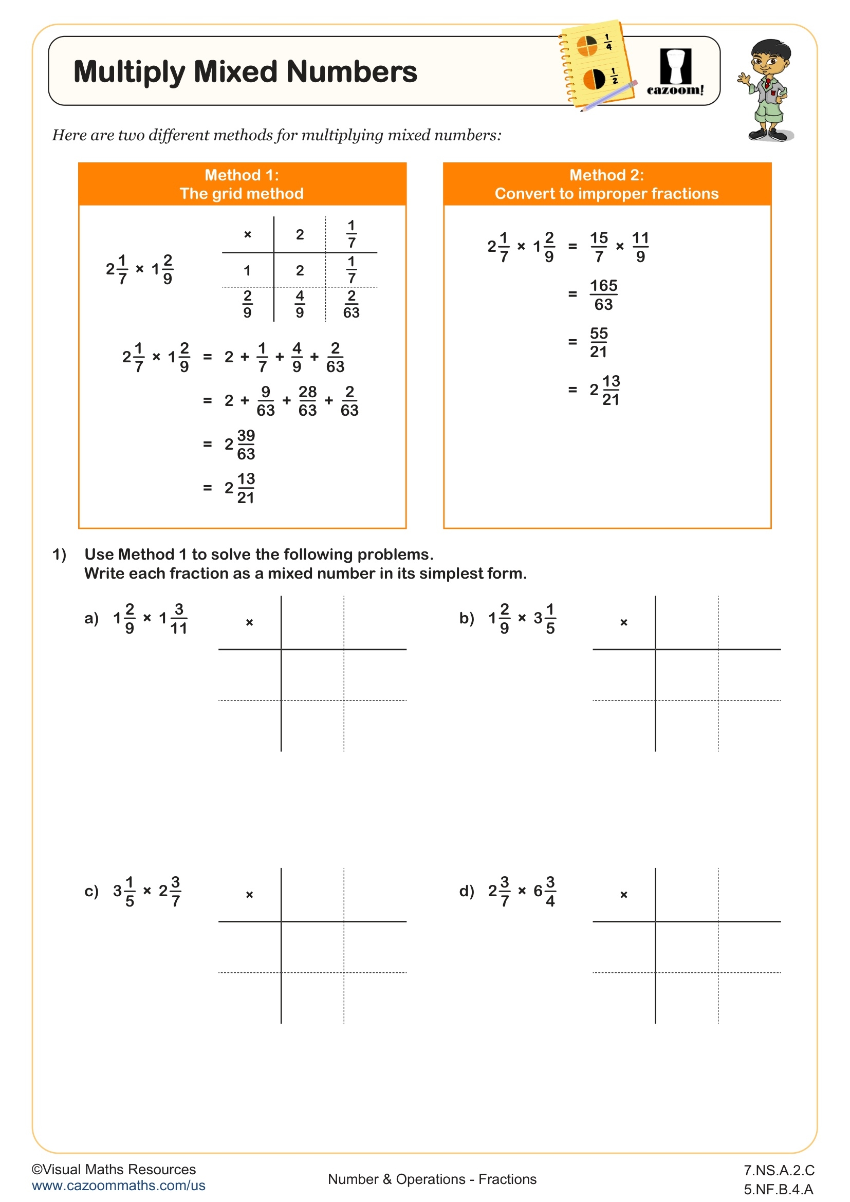 Multiply Mixed Numbers Worksheet Fun And Engaging 5th Grade And 7th Grade Number Operations Worksheet Cazoom Math Multiply Mixed Numbers Worksheet Fun And Engaging 5th Grade And 7th Grade Number Operations Worksheet Cazoom Math