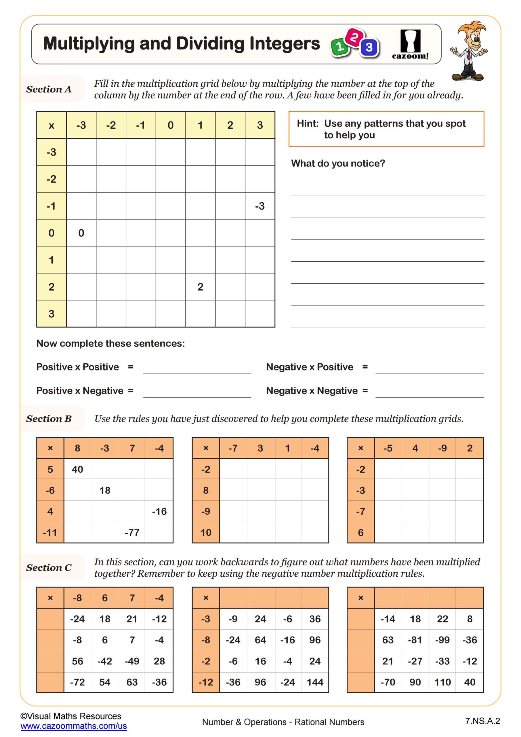 Multiplying And Dividing Integers Worksheet Fun And Engaging 7th Grade PDF Worksheets Cazoom Math Multiplying And Dividing Integers Worksheet Fun And Engaging 7th Grade PDF Worksheets Cazoom Math