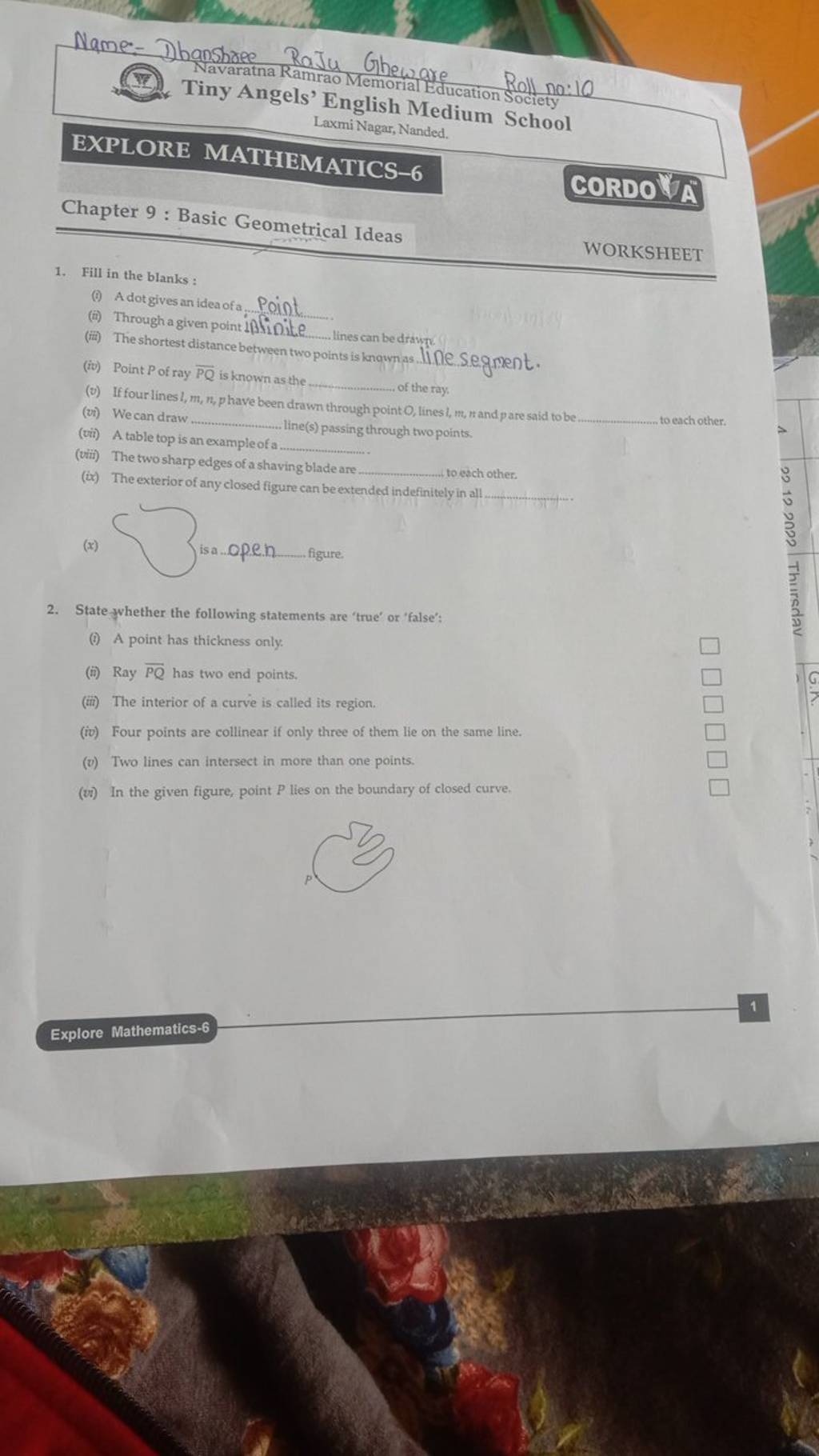 Name Dhanshree RaJu Gheware Roll No 10 Tiny Angels English Medium Sch  Name Dhanshree RaJu Gheware Roll No 10 Tiny Angels English Medium Sch