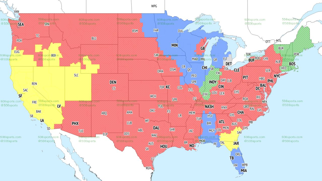 NFL Coverage Map Week 9 TV Schedule For FOX CBS Broadcasts
