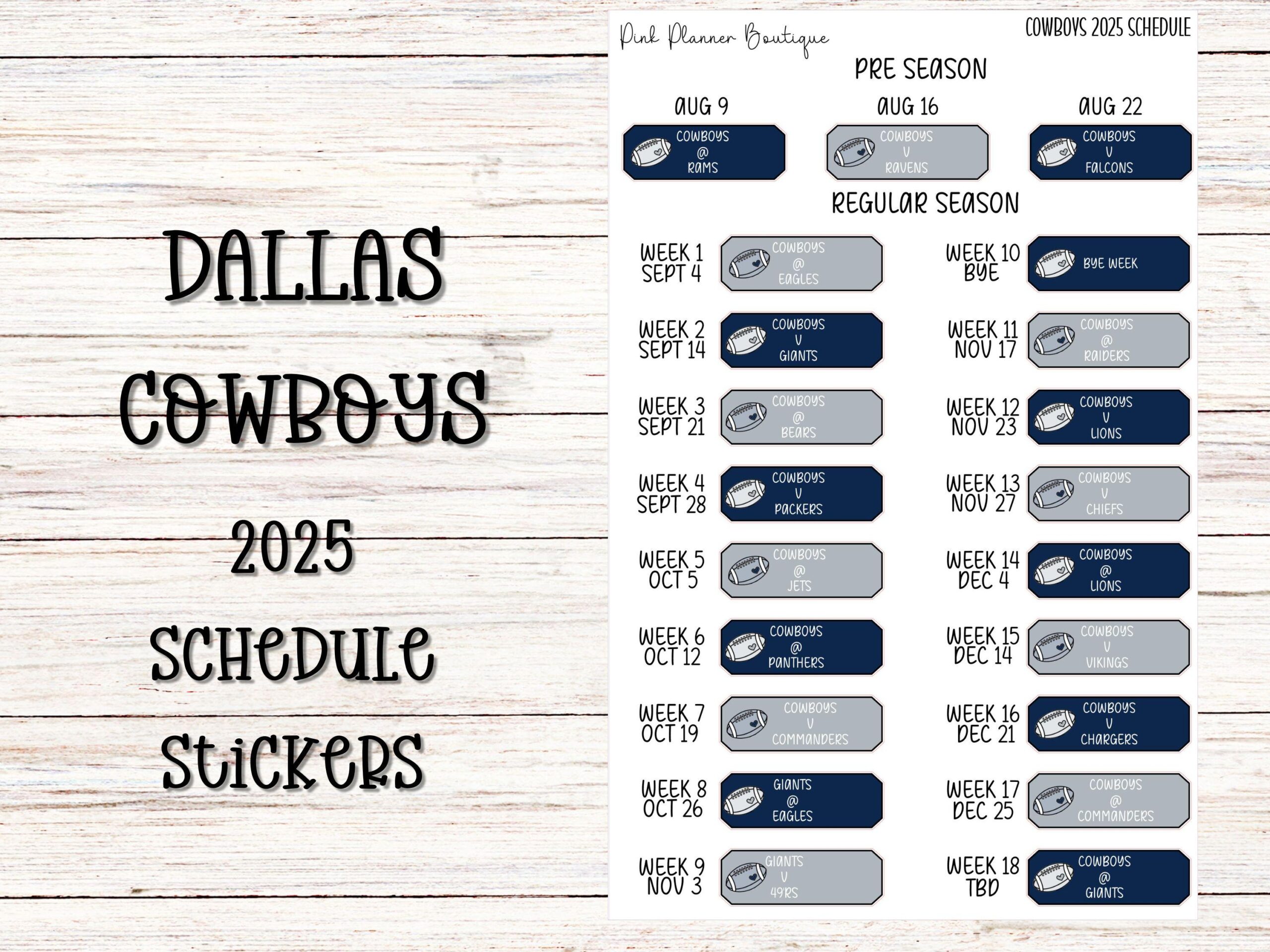 dallas cowboys football schedule printable
