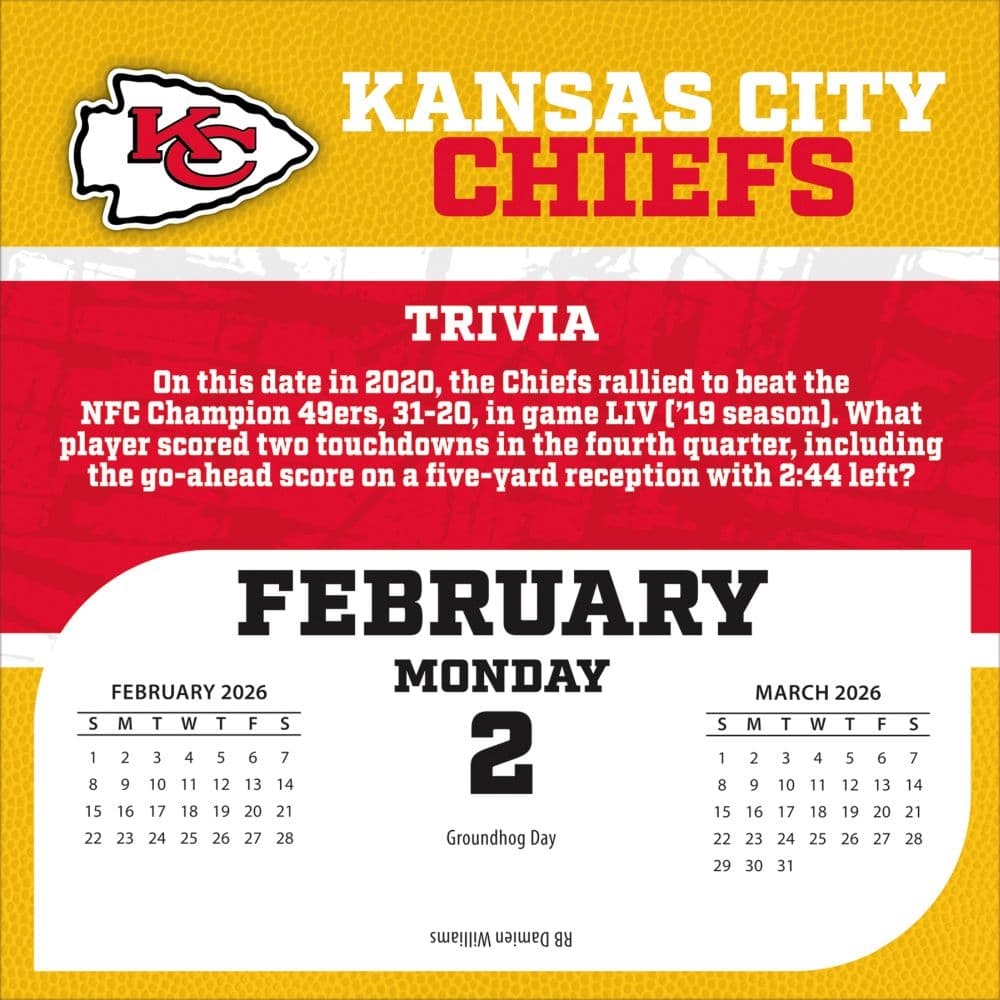 NFL Kansas City Chiefs 2026 Desk Calendar Calendars NFL Kansas City Chiefs 2026 Desk Calendar Calendars