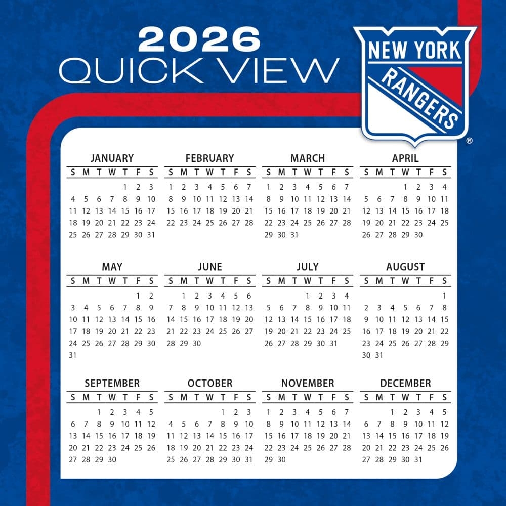 NHL New York Rangers 2026 Desk Calendar Calendars NHL New York Rangers 2026 Desk Calendar Calendars