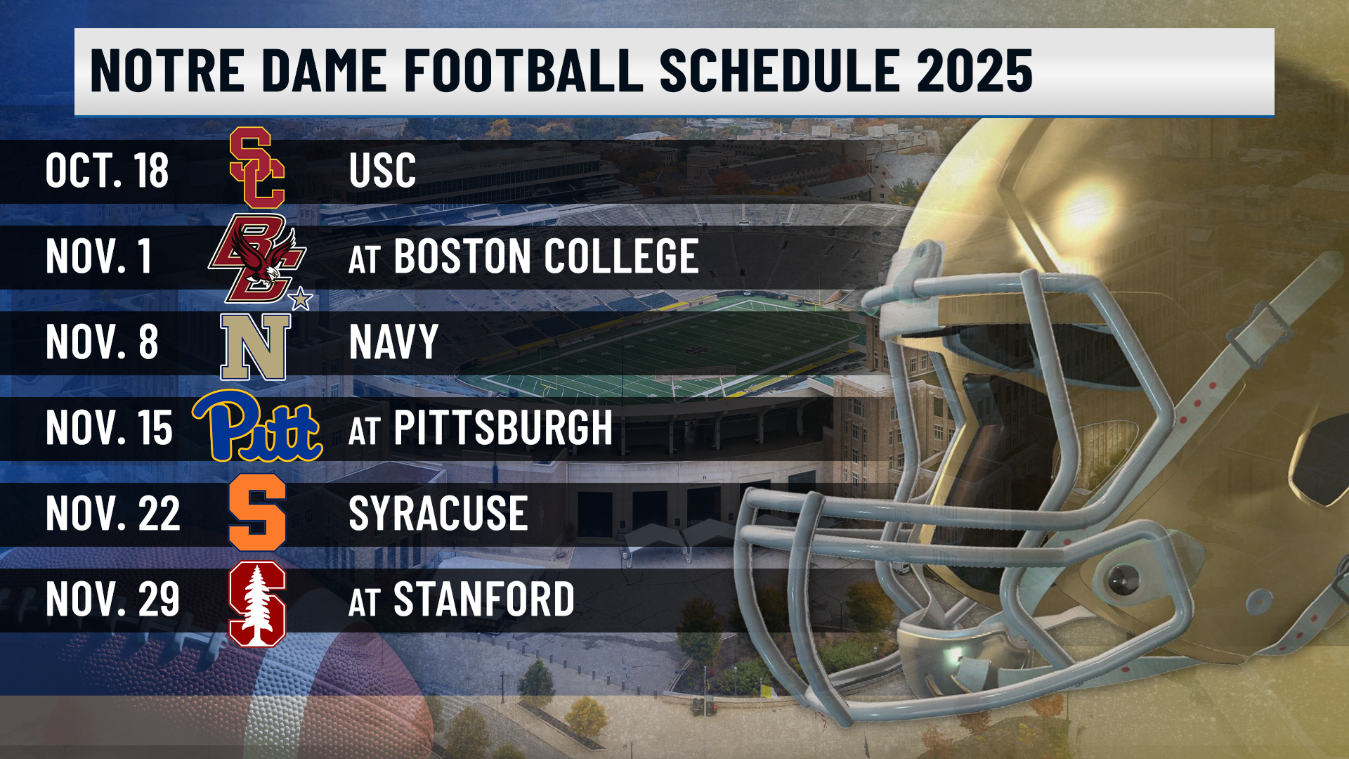 Notre Dame Announces 2025 Football Schedule