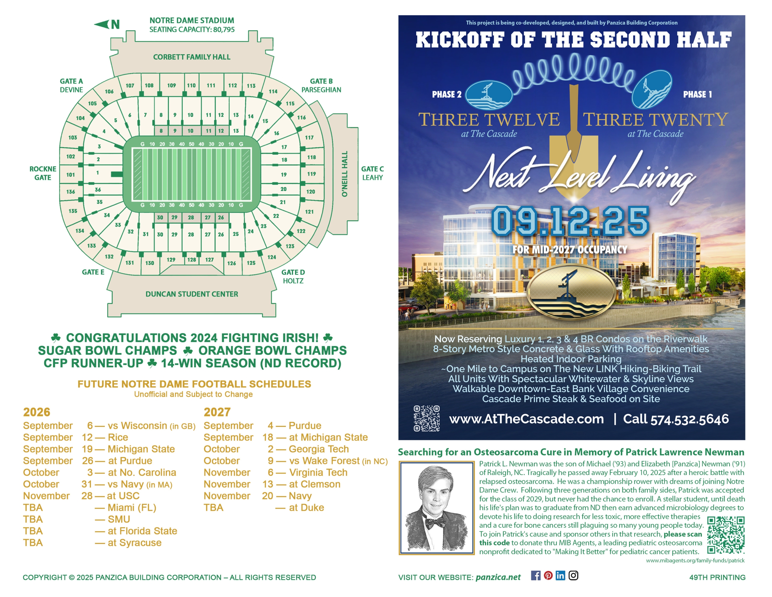 notre dame football schedule 2025 printable